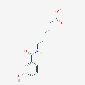 molecular formula C14H19NO4 B2893927 6-[(3-羟基苯基)甲酰胺基]己酸甲酯 CAS No. 1156079-14-9