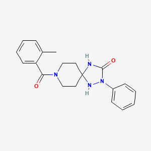 molecular formula C20H22N4O2 B2893931 8-(2-Methylbenzoyl)-2-phenyl-1,2,4,8-tetraazaspiro[4.5]decan-3-one CAS No. 1775455-15-6