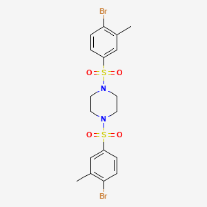 molecular formula C18H20Br2N2O4S2 B2893934 1,4-Bis(4-bromo-3-methylbenzenesulfonyl)piperazine CAS No. 1428152-48-0