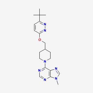 molecular formula C20H27N7O B2893936 6-[4-[(6-Tert-butylpyridazin-3-yl)oxymethyl]piperidin-1-yl]-9-methylpurine CAS No. 2380043-69-4