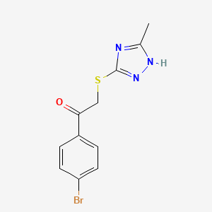 molecular formula C11H10BrN3OS B2893942 1-(4-Bromophenyl)-2-[(5-methyl-4H-1,2,4-triazol-3-YL)thio]ethanone CAS No. 37664-35-0