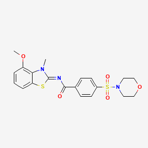molecular formula C20H21N3O5S2 B2893945 (E)-N-(4-methoxy-3-methylbenzo[d]thiazol-2(3H)-ylidene)-4-(morpholinosulfonyl)benzamide CAS No. 398999-89-8