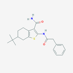 molecular formula C21H26N2O2S B289395 6-Tert-butyl-2-[(phenylacetyl)amino]-4,5,6,7-tetrahydro-1-benzothiophene-3-carboxamide 