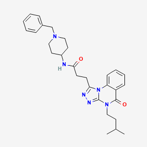 N-(1-benzylpiperidin-4-yl)-3-[4-(3-methylbutyl)-5-oxo-4,5-dihydro[1,2,4]triazolo[4,3-a]quinazolin-1-yl]propanamide