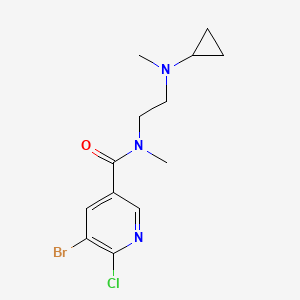 molecular formula C13H17BrClN3O B2893955 5-bromo-6-chloro-N-{2-[cyclopropyl(methyl)amino]ethyl}-N-methylpyridine-3-carboxamide CAS No. 2094863-66-6