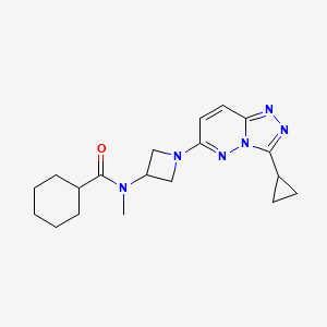 molecular formula C19H26N6O B2893958 N-(1-(3-cyclopropyl-[1,2,4]triazolo[4,3-b]pyridazin-6-yl)azetidin-3-yl)-N-methylcyclohexanecarboxamide CAS No. 2320146-17-4