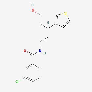 molecular formula C16H18ClNO2S B2893969 3-chloro-N-(5-hydroxy-3-(thiophen-3-yl)pentyl)benzamide CAS No. 2034502-97-9