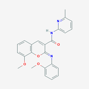 molecular formula C24H21N3O4 B2893970 (2Z)-8-methoxy-2-[(2-methoxyphenyl)imino]-N-(6-methylpyridin-2-yl)-2H-chromene-3-carboxamide CAS No. 1327197-52-3