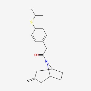 molecular formula C19H25NOS B2893990 2-(4-(isopropylthio)phenyl)-1-((1R,5S)-3-methylene-8-azabicyclo[3.2.1]octan-8-yl)ethan-1-one CAS No. 2320466-65-5