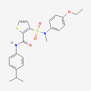 molecular formula C23H26N2O4S2 B2893992 3-{[(4-ethoxyphenyl)(methyl)amino]sulfonyl}-N-(4-isopropylphenyl)thiophene-2-carboxamide CAS No. 1251595-01-3