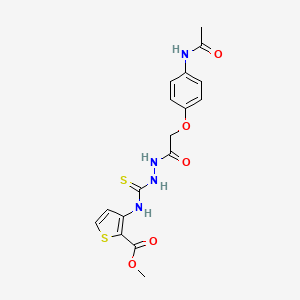 Methyl 3-((((2-(4-(acetylamino)phenoxy)acetylamino)amino)thioxomethyl)amino)thiophene-2-carboxylate