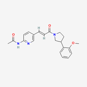 molecular formula C21H23N3O3 B2893996 (E)-N-(5-(3-(3-(2-甲氧基苯基)吡咯烷-1-基)-3-氧代丙-1-烯-1-基)吡啶-2-基)乙酰胺 CAS No. 2035008-46-7