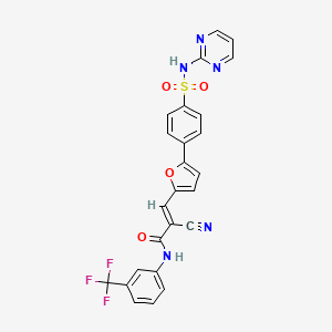 (E)-2-cyano-3-[5-[4-(pyrimidin-2-ylsulfamoyl)phenyl]furan-2-yl]-N-[3-(trifluoromethyl)phenyl]prop-2-enamide