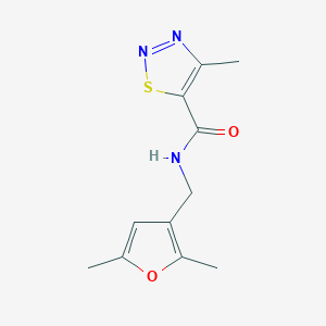 molecular formula C11H13N3O2S B2894003 N-((2,5-dimethylfuran-3-yl)methyl)-4-methyl-1,2,3-thiadiazole-5-carboxamide CAS No. 1351622-93-9