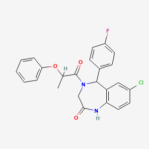 7-chloro-5-(4-fluorophenyl)-4-(2-phenoxypropanoyl)-4,5-dihydro-1H-benzo[e][1,4]diazepin-2(3H)-one