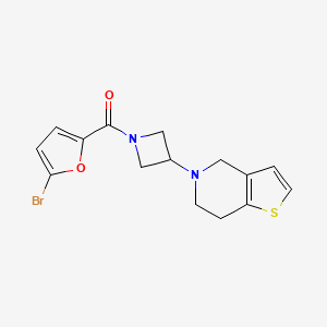 molecular formula C15H15BrN2O2S B2894007 (5-bromofuran-2-yl)(3-(6,7-dihydrothieno[3,2-c]pyridin-5(4H)-yl)azetidin-1-yl)methanone CAS No. 2034361-06-1