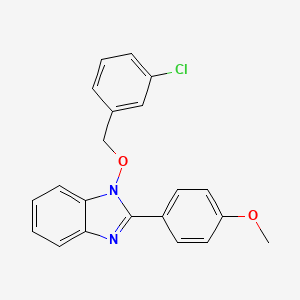 molecular formula C21H17ClN2O2 B2894008 4-{1-[(3-chlorobenzyl)oxy]-1H-1,3-benzimidazol-2-yl}phenyl methyl ether CAS No. 339009-74-4
