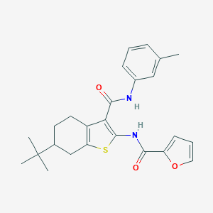 molecular formula C25H28N2O3S B289401 N-[6-tert-butyl-3-(3-toluidinocarbonyl)-4,5,6,7-tetrahydro-1-benzothien-2-yl]-2-furamide 