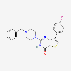 molecular formula C23H21FN4OS B2894011 2-(4-benzylpiperazin-1-yl)-7-(4-fluorophenyl)thieno[3,2-d]pyrimidin-4(3H)-one CAS No. 1251558-61-8