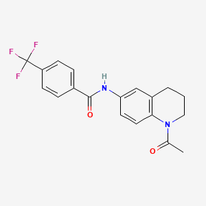 molecular formula C19H17F3N2O2 B2894012 N-(1-乙酰基-1,2,3,4-四氢喹啉-6-基)-4-(三氟甲基)苯甲酰胺 CAS No. 1005305-59-8