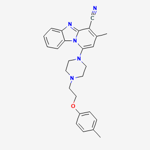 molecular formula C26H27N5O B2894017 3-Methyl-1-{4-[2-(4-methylphenoxy)ethyl]piperazin-1-yl}pyrido[1,2-a]benzimidazole-4-carbonitrile CAS No. 442572-35-2