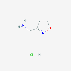 molecular formula C4H9ClN2O B2894019 4,5-Dihydro-1,2-oxazol-3-ylmethanamine;hydrochloride CAS No. 2237218-75-4
