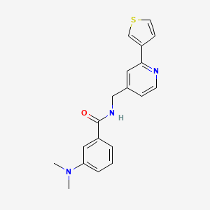 molecular formula C19H19N3OS B2894022 3-(二甲氨基)-N-((2-(噻吩-3-基)吡啶-4-基)甲基)苯甲酰胺 CAS No. 2034448-17-2