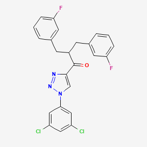 molecular formula C24H17Cl2F2N3O B2894024 1-[1-(3,5-Dichlorophenyl)triazol-4-yl]-3-(3-fluorophenyl)-2-[(3-fluorophenyl)methyl]propan-1-one CAS No. 477858-66-5