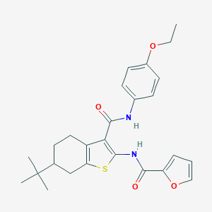 molecular formula C26H30N2O4S B289403 N-{6-tert-butyl-3-[(4-ethoxyanilino)carbonyl]-4,5,6,7-tetrahydro-1-benzothien-2-yl}-2-furamide 