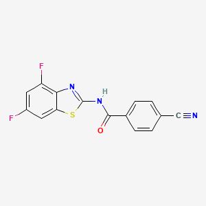 molecular formula C15H7F2N3OS B2894035 4-氰基-N-(4,6-二氟苯并[d]噻唑-2-基)苯甲酰胺 CAS No. 801255-70-9