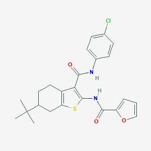 molecular formula C24H25ClN2O3S B289404 N-{6-tert-butyl-3-[(4-chloroanilino)carbonyl]-4,5,6,7-tetrahydro-1-benzothien-2-yl}-2-furamide 
