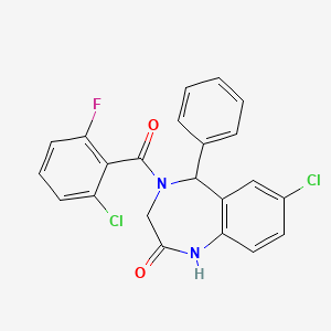 molecular formula C22H15Cl2FN2O2 B2894054 7-chloro-4-(2-chloro-6-fluorobenzoyl)-5-phenyl-4,5-dihydro-1H-benzo[e][1,4]diazepin-2(3H)-one CAS No. 533879-26-4