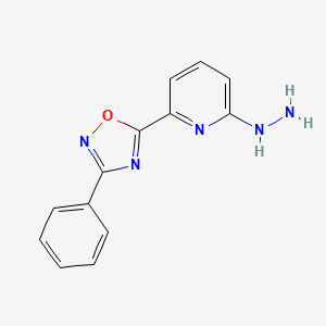 molecular formula C13H11N5O B2894056 2-Hydrazinyl-6-(3-phenyl-1,2,4-oxadiazol-5-yl)pyridine CAS No. 2415534-12-0