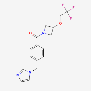 molecular formula C16H16F3N3O2 B2894063 (4-((1H-imidazol-1-yl)methyl)phenyl)(3-(2,2,2-trifluoroethoxy)azetidin-1-yl)methanone CAS No. 2034400-89-8