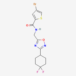 molecular formula C14H14BrF2N3O2S B2894068 4-溴-N-((3-(4,4-二氟环己基)-1,2,4-恶二唑-5-基)甲基)噻吩-2-甲酰胺 CAS No. 2034334-88-6