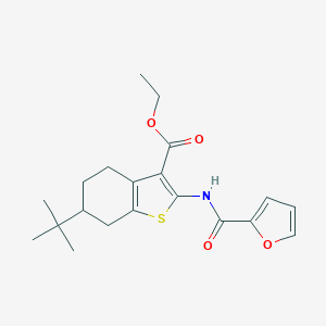 molecular formula C20H25NO4S B289407 Ethyl 6-tert-butyl-2-(2-furoylamino)-4,5,6,7-tetrahydro-1-benzothiophene-3-carboxylate 