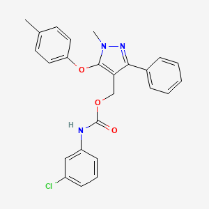 [1-methyl-5-(4-methylphenoxy)-3-phenyl-1H-pyrazol-4-yl]methyl N-(3-chlorophenyl)carbamate