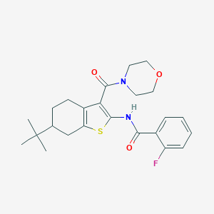 molecular formula C24H29FN2O3S B289408 N-[6-tert-butyl-3-(morpholin-4-ylcarbonyl)-4,5,6,7-tetrahydro-1-benzothien-2-yl]-2-fluorobenzamide 