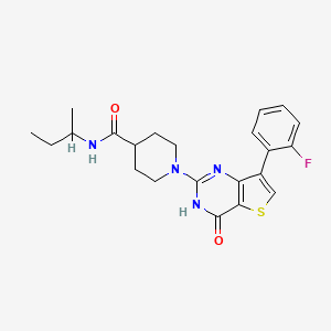 molecular formula C22H25FN4O2S B2894083 N-(sec-butyl)-1-(7-(2-fluorophenyl)-4-oxo-3,4-dihydrothieno[3,2-d]pyrimidin-2-yl)piperidine-4-carboxamide CAS No. 1242930-12-6