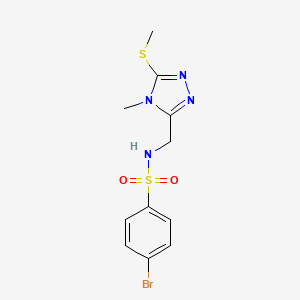 molecular formula C11H13BrN4O2S2 B2894093 4-溴-N-{[4-甲基-5-(甲硫基)-4H-1,2,4-三唑-3-基]甲基}苯磺酰胺 CAS No. 338421-58-2