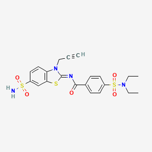 molecular formula C21H22N4O5S3 B2894094 (Z)-4-(N,N-diethylsulfamoyl)-N-(3-(prop-2-yn-1-yl)-6-sulfamoylbenzo[d]thiazol-2(3H)-ylidene)benzamide CAS No. 865181-87-9