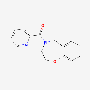 molecular formula C15H14N2O2 B2894100 4-(pyridine-2-carbonyl)-2,3,4,5-tetrahydro-1,4-benzoxazepine CAS No. 1423749-70-5