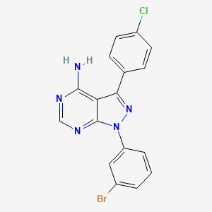 molecular formula C17H11BrClN5 B2894104 1-(3-溴苯基)-3-(4-氯苯基)-1H-吡唑并[3,4-d]嘧啶-4-胺 CAS No. 1380088-13-0