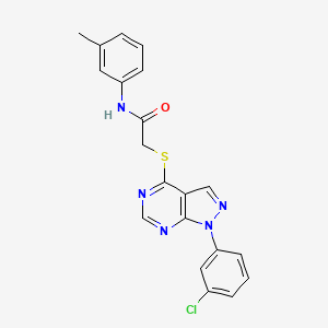 molecular formula C20H16ClN5OS B2894108 2-[1-(3-氯苯基)吡唑并[3,4-d]嘧啶-4-基]硫代-N-(3-甲基苯基)乙酰胺 CAS No. 893917-78-7