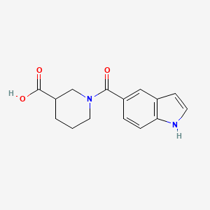 molecular formula C15H16N2O3 B2894115 1-(1H-indol-5-ylcarbonyl)piperidine-3-carboxylic acid CAS No. 929970-08-1