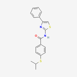 molecular formula C19H18N2OS2 B2894116 4-(异丙硫)-N-(4-苯基噻唑-2-基)苯甲酰胺 CAS No. 919855-31-5