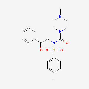 4-methyl-N-(4-methylbenzenesulfonyl)-N-(2-oxo-2-phenylethyl)piperazine-1-carboxamide