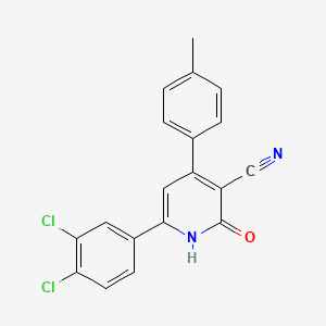 molecular formula C19H12Cl2N2O B2894121 6-(3,4-Dichlorophenyl)-2-hydroxy-4-(4-methylphenyl)nicotinonitrile CAS No. 341964-48-5