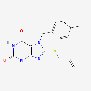 molecular formula C17H18N4O2S B2894125 8-(烯丙基硫基)-3-甲基-7-(4-甲基苄基)-1H-嘌呤-2,6(3H,7H)-二酮 CAS No. 313469-91-9