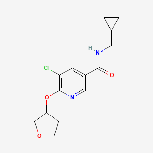 molecular formula C14H17ClN2O3 B2894132 5-氯-N-(环丙基甲基)-6-((四氢呋喃-3-基)氧基)烟酰胺 CAS No. 1903014-83-4